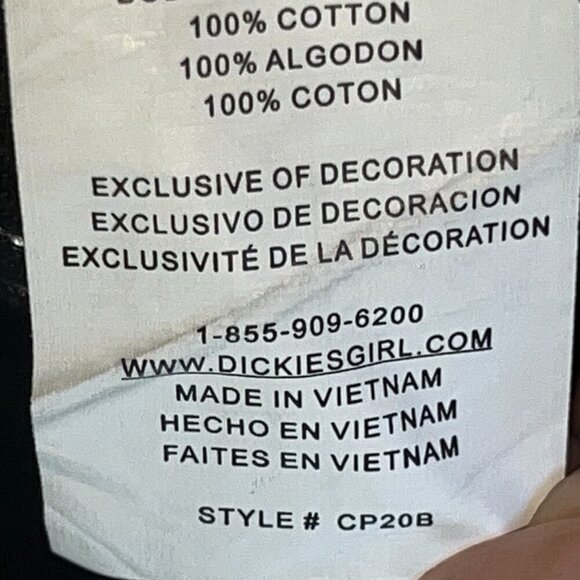 DICKIES BLACK RELAXED FIT CARPENTER PANTS - WITH LOGO BELT - EUC - JUNIOR 7 / 28 - Picture 12 of 12